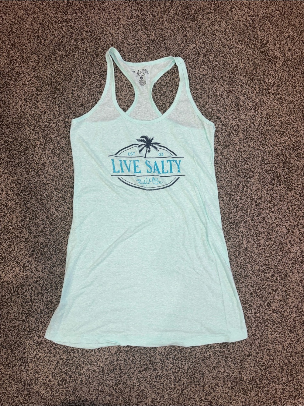 Salt Life Mint Racerback Coverup with Blue Logo
